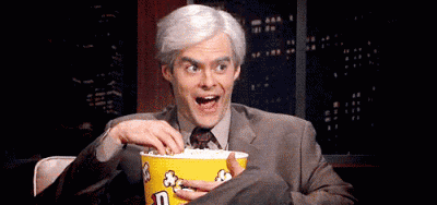Bill Hader Popcorn Gif On The Daily Show