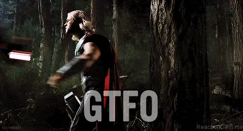 GTFO Avengers Iron Man kicks Thor