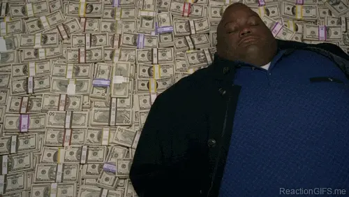 Sleeping on a bed of money