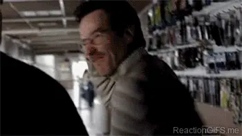 Walter White mad at Mr eyebrows