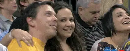 Kiss cam surprise girls kissing