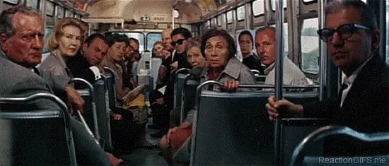People looking at me on the bus, The graduate