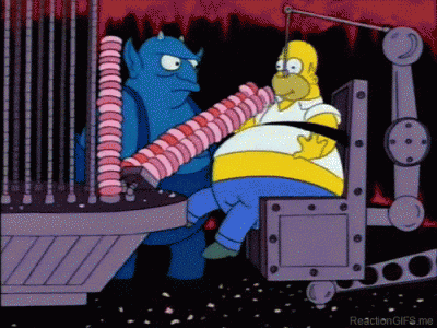 Homer Simpson donut machine upvote