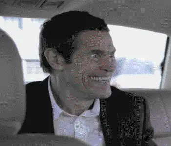 The smile man with Willen Dafoe creepy reaction