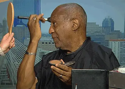Feeling fabulous Bill Cosby putting on makeup