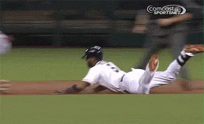 Jonathan Villar face to butt slide into second base
