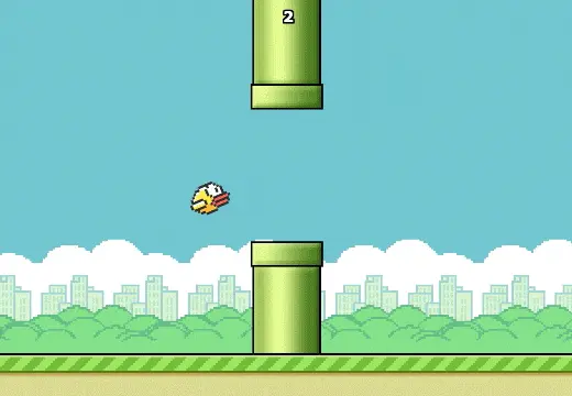 Smashing columns killing Flappy bird
