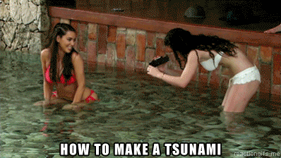 How to make a Tsunami with Kim Kardashian twerking on the pool