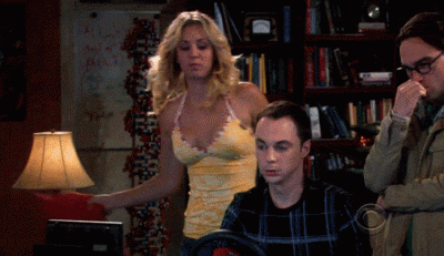 Kaley hit Sheldon (The Big Bang Theory)