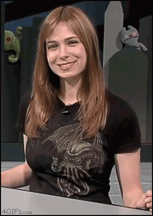 Veronica Belmont likes her Cthulhu t-shirt