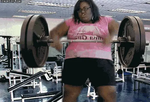 Big girl working out
