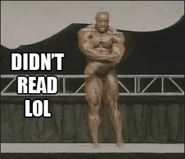 Didn't read LOL Bodybuilder ballerina