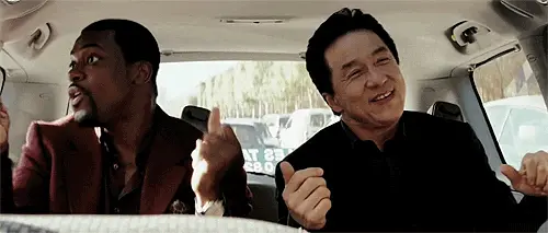 Jackie Chan and Chris Tucker Dancing on the car (Rush Hour Film)