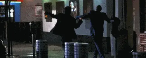 Jackie Chan and Chris Tucker dancing on the streets (Rush Hour film)