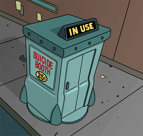 Suicide Booth In Use (Futurama)